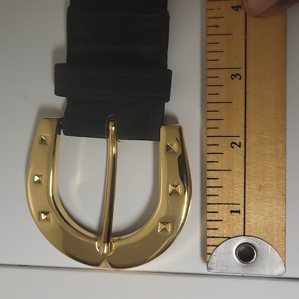 ✨️Host pick✨️Vintage Danier Genuine Leather  green suede with black lining  Belt - Picture 10 of 14